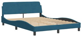 vidaXL Κρεβάτι με Στρώμα Dover Μπλε 120x200 εκ. Βελούδινο