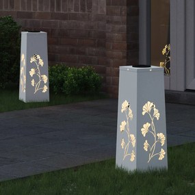 vidaXL Ηλιακό LED Φως Δρόμου 2 pcs Λευκό Κρύο Ρολαρισμένο Χάλυβα