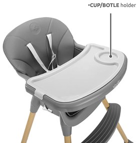 Καρεκλάκι φαγητού Vanilla 3in1 Grey Leather 10100572506 Lorelli