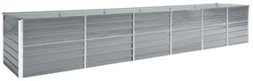 vidaXL Ζαρντινιέρα Υπερυψωμένη Γκρι 480x80x77 εκ. Γαλβαν. Χάλυβας