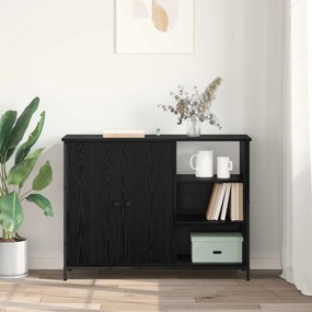 vidaXL Πλαϊνό γραφείο Μαύρη Οξυά 100 x 33 x 75 εκ Επεξεργασμένο Ξύλο