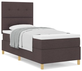 vidaXL Κρεβάτι με Στρώμα Σκούρο Καφέ 80x200 εκ. Ύφασμα