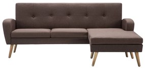 vidaXL Καναπές Γωνιακός Καφέ 186 x 136 x 79 εκ. Υφασμάτινος