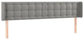 Κεφαλάρι με Πτερύγια Ανοιχτό Γκρι 163x16x78/88 εκ. Βελούδινο - Γκρι