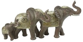 Διακοσμητικοί Ελέφαντες 269-221-144 30x9x15cm Bronze-Gold Πολυρεσίνη