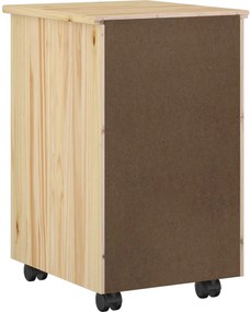 vidaXL Κινητό Ντουλάπι με τροχούς Καφέ 34 x 39 x 56 εκ Στερεό πεύκο