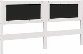vidaXL Ταπετσαρισμένο κεφαλάρι Λευκό 150 cm Στερεά ξυλεία πεύκου