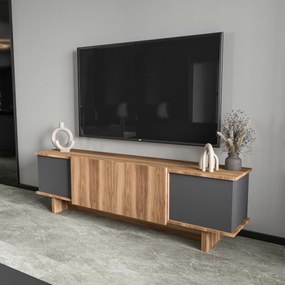 Έπιπλο Τηλεόρασης Ανθρακί / Καρυδί CRESOL 180x33x50