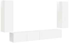 vidaXL Επιτοίχιο 4 pcs Υψηλής γυαλάδας λευκό