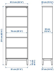 IDANÄS βιβλιοθήκη, 81x39x211 cm 804.878.27
