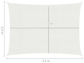 vidaXL Πανί Σκίασης Λευκό 2,5 x 3,5 μ. από HDPE 160 γρ./μ²