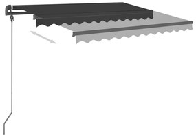 vidaXL Τέντα Συρόμενη Αυτόματη με Στύλους Ανθρακί 3 x 2,5 μ.