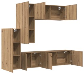 vidaXL Μονάδα Τοίχου Τηλεόρασης 5 pcs Artisan Oak Επεξεργασμένο ξύλο