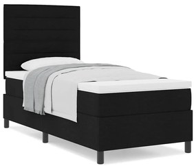 vidaXL Κρεβάτι με ελατήρια με στρώμα Μαύρο 100 x 200 cm ύφασμα