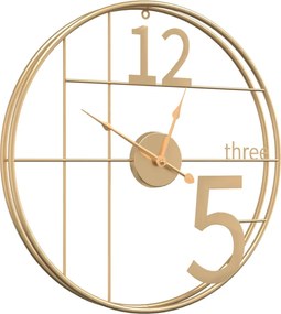 vidaXL Ρολόι Τοίχου Χρυσό Ø50 εκ. Σιδερένιο