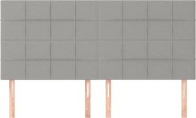 vidaXL Κεφαλάρι Ανοιχτό Γκρι 200x5x118/128 εκ. Ύφασμα