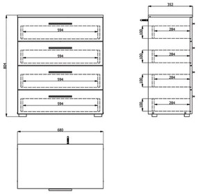 Συρταριέρα Ritmo 4F Sonoma 68x35x80.5 εκ. 68x35x80.5 εκ.