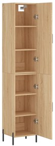 vidaXL Μπουφές Sonoma δρυς 34,5 x 34 x 180 εκ. από Επεξεργασμένο Ξύλο