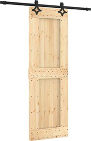 vidaXL Συρόμενη Πόρτα Φυσικό και Μαύρο 70 x 210 cm