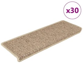 vidaXL Πατάκια Σκάλας Αυτοκόλλητα 30 τεμ Όψη Σιζάλ 65x21x4 εκ