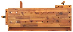 vidaXL Πάγκος Εργ. Συρτάρι/ Μέγγενες 124x52x83 εκ. Μασίφ Ξύλο Ακακίας