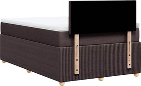 vidaXL Κρεβάτι Boxspring με Στρώμα Σκούρο Καφέ 120x190 εκ Υφασμάτινο
