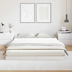 vidaXL Κρεβάτι δαπέδου Λευκό 160 x 210 cm Στερεά ξυλεία πεύκου