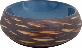 vidaXL Νιπτήρας Οβάλ Καφέ και Μπλε 59 x 40 x 15 εκ. Κεραμικός