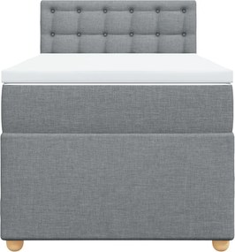 vidaXL Κρεβάτι Boxspring με Στρώμα Ανοιχτό Γκρι 80x200 εκ. Υφασμάτινο