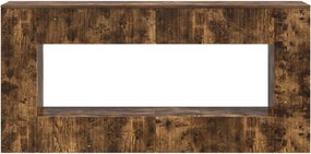 vidaXL Τραπέζι κονσόλας Ριγέ Καπνιστή Δρυς 155 x 29 x 74 εκ.