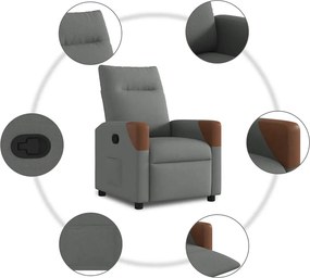vidaXL Πολυθρόνα με Ανακλινόμενη Πόρτα Σκούρο Γκρι Υφασμάτινη