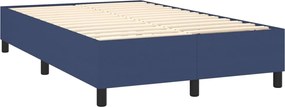 vidaXL Κρεβάτι Boxspring με Στρώμα Μπλε 120x200 εκ. Υφασμάτινο