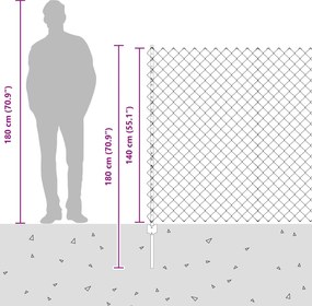 vidaXL Συρματόπλεγμα Περίφραξης με Πάσσαλο 10 x 1,4 μ