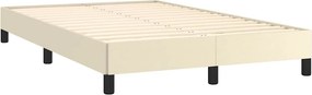vidaXL Πλαίσιο Κρεβατιού χωρίς στρώμα Κρεμ 120x190 εκ.Συνθ. Δέρμα