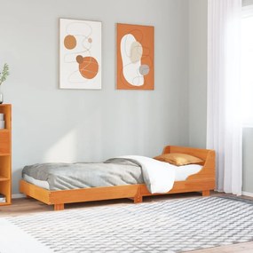 vidaXL Σκελετός Κρεβ. Χωρίς Στρώμα Καφέ Κεριού 75x190 εκ Μασίφ Πεύκο