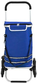 vidaXL Carrello per la spesa  con ruote e manico regolabile Blu 40 L