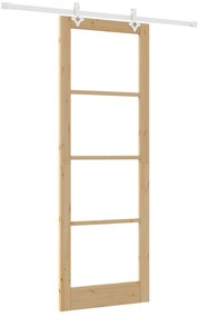 vidaXL Σετ Συρόμενης Πόρτας  με Εξαρτήματα 83x232 cm Συμπαγές Ξύλο Πεύκο