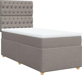 vidaXL Κρεβάτι Boxspring με Στρώμα Taupe 80x200 εκ. Υφασμάτινο