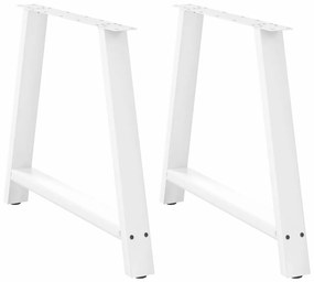 VidaXL Πόδια Τραπεζαρίας σε Σχήμα Α, 2 τεμ. Λευκά 90x(72-73) εκ. Ατσάλι