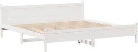 vidaXL Σκελετός Κρεβ. Χωρίς Στρώμα Λευκό 180x200 εκ Μασίφ Πεύκο