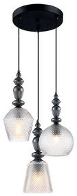 Φωτιστικό Οροφής Talisa 4169800 Clear-Black Viokef Metal, Glass