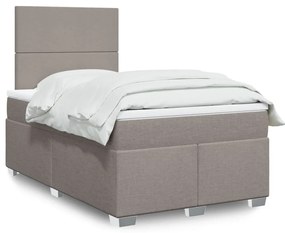 vidaXL Κρεβάτι Boxspring με Στρώμα Taupe 120x200 εκ. Υφασμάτινο