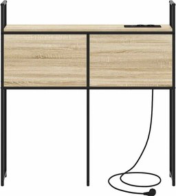 vidaXL Κεφαλάρι Αποθήκης με Σταθμό Φόρτισης με ράφι Sonoma Δρυς
