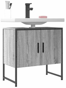 vidaXL Ντουλάπι Νιπτήρα Μπάνιου Γκρι Sonoma 60x33x60 εκ. Επεξ. Ξύλο
