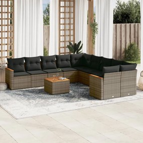 vidaXL Patio Sofa Set 10-θέσια Grey