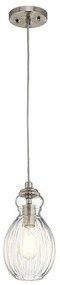 Κρεμαστό Φωτιστικό Οροφής 1xE27 Νίκελ Φ17cm Riviera KL-RIVIERA-P-C Elstead Lighting-KL-RIVIERA-P-C-Νίκελ Ματ KL-RIVIERA-P-C