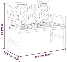 vidaXL Παγκάκι Κήπου 109 εκ. από Μασίφ Ξύλο Ακακίας