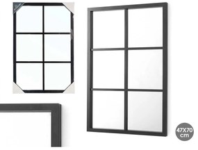Τοίχο καθρέφτη Gift Decor Μαύρο Torg 70 x 47 x 2 cm (x6)