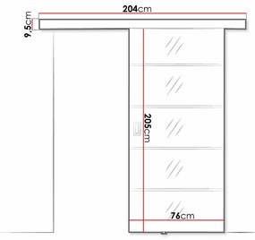 Συρόμενες πόρτες Dover 209, 33 kg, Μαύρο, Πλαστικοποιημένη μοριοσανίδα, Καθρέφτης | Epipla1.gr