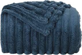 vidaXL Κουβέρτα Σκούρο μπλε 240 x 220 cm Μαλλί